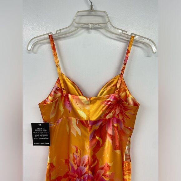 Boston Proper La Dolce Vita Floral Charmeuse Maxi Dress.  Size 4. - Picture 8 of 14